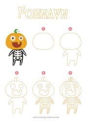 Fargeleggingssiden å tilpasse Gresskar Halloween Jack O'lantern Barnaktiviteter Lære Å Tegne