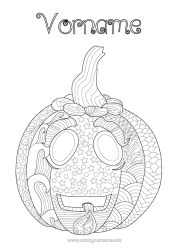 Kostenlose Malvorlage Kürbis Kürbis Zentangle