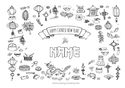 Free colouring Chinese New Year