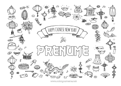 Pagină de colorat gratuită Anul Nou Chinezesc