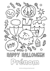 Coloriage à personnaliser Vampire Citrouille Un Bonbon Ou Un Sort ? Halloween Inscription &Quot;Halloween&Quot; Boo