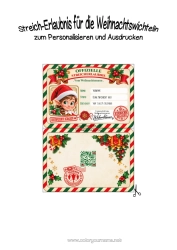 Malvorlage anpassen Weihnachtself Wichtel-Streiche und Ideen Ausweis des Scherzelfen