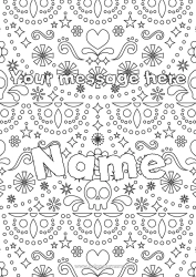 Coloring to customize Día de los Muertos Mexico Calaveras, skulls Decorative background