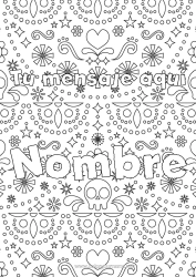 Colorear gratis Día de los Muertos México Calaveras Fondo decorativo
