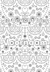 Gratis kleurplaat Dia de los Muertos Mexico Calaveras, schedels Decoratieve achtergrond