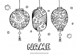 Free coloring Chinese New Year Chinese lantern