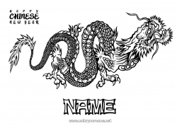 Free drawing Dragon Chinese New Year Dragons, unicorns and fantastic animals