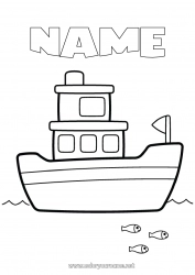 Free drawing Sea Vehicles Boat Easy coloring pages Maritime vehicles