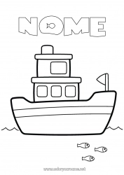 Disegno gratuito Mare Veicoli Barca Disegni da colorare facili Veicoli marittimi