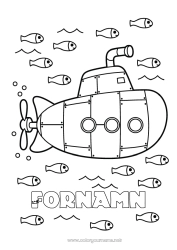 Gratis färgläggning Hav Fordon U-båt Marina fordon