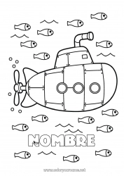 Dibujo libre Mar Vehículos Submarino Vehículos marítimos