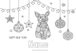 Colouring to customise Pig Happy New Year Chinese New Year Farm Animals