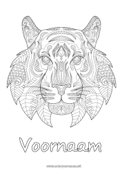 Gratis tekening Mandala Tijger Dier Chinees Nieuwjaar Zentangle Wilde dieren van Afrika