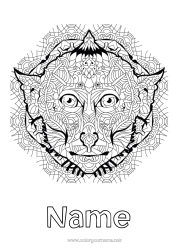Colouring to customise Mandala Animal Chinese New Year Monkey Wild Animals Of Africa