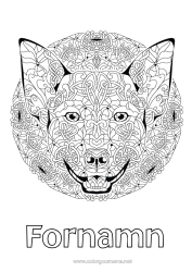 Gratis teckning Mandala Hund Djur Kinesiskt nyår Komplexa målarbilder Hundar och katter