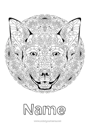 Free colouring Mandala Dog Animal Chinese New Year Complex colouring pages Dogs and cats