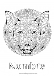 Dibujo libre Mandala Perro Animales Año Nuevo chino Dibujos complejos para colorear Perros y gatos