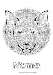 Desenho grátis Mandala Cachorro Animal Ano Novo Chinês Colorações Complexas Cães e gatos