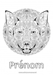 Dessin gratuit Mandala Chien Animal Nouvel An chinois Coloriages complexes Chiens et chats