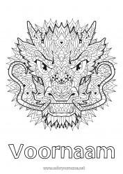 Gratis tekening Mandala Draak Dier Chinees Nieuwjaar Complex Kleurplaten Draken, eenhoorns en fantastische dieren