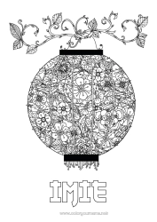 Kolorowanka za darmo Chiński Nowy Rok Chińska latarnia