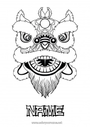 Free coloring Lion Chinese New Year Wild animals of Africa