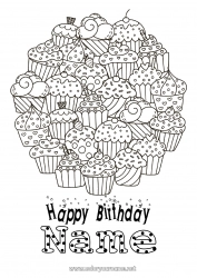 Free coloring Cake Birthday Complex coloring pages Happy Birthday (English) Message