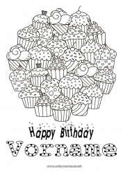 Kostenlose Zeichnung Kuchen Geburtstag Komplexe Ausmalbilder Alles Gute zum Geburtstag (Französisch) Nachricht
