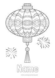 Free colouring Chinese New Year Chinese lantern