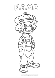 Colouring to customise Disguise Clown Carnival Mardi Gras Circus