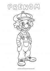 Coloriage gratuit Déguisement Clown Carnaval Mardi gras Cirque