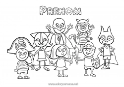 Coloriage gratuit Déguisement Pirate Carnaval Mardi gras