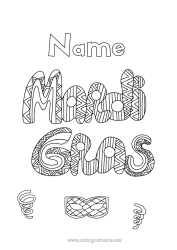 Free colouring Carnival Mardi Gras