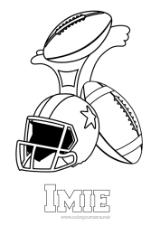 Rysunek za darmo Sport Super Bowl Rugby Puchar, trofeum, medal. USA Piłka rugby Sporty drużynowe Zawody i nagrody