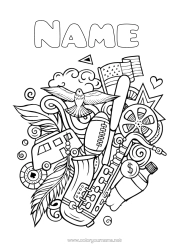Free colouring Sport Rugby United States of America Geography Team sports