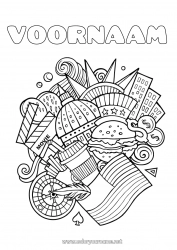 Gratis tekening Mandala Voedsel VS Geografie Hamburger