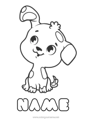 Free colouring Dog Animal Chinese New Year Dogs and cats