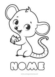 Desenho grátis Animal Ano Novo Chinês Rato Animais da floresta Queijo