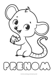 Dessin gratuit Animal Nouvel An chinois Rat Animaux de la forêt Fromage