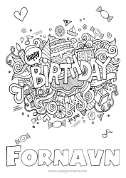 Gratis farvelægning Slik Kage Fødselsdag