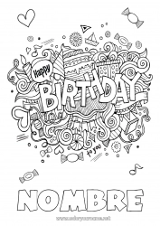 Dibujo libre Caramelos Tarta Cumpleaños