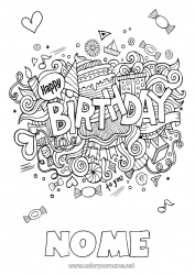 Disegno gratuito Caramelle Torta Compleanno