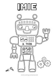 Kolorowanka do personalizacji Słodki Robot