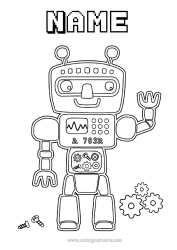 Free colouring Cute Robot