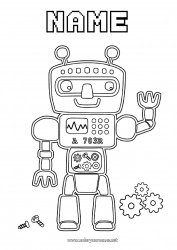 Free coloring Cute Robot