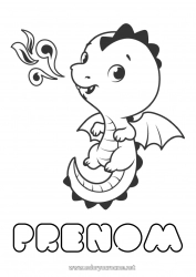 Coloriage gratuit Dragon Animal Nouvel An chinois Dragons, licornes et animaux fantastiques