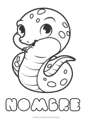 Colorear gratis Animales Año Nuevo chino Serpiente Reptiles