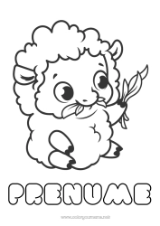 Pagină de colorat personalizată Oaie Animal Anul Nou Chinezesc Capră Animale de fermă