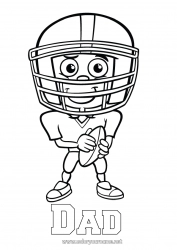 Child coloring page Fancy dress Sport Carnival Super Bowl Team sports