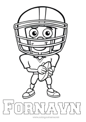 Fargeleggingssiden for barn Kostyme Sport Karneval Super Bowl Lagidrett